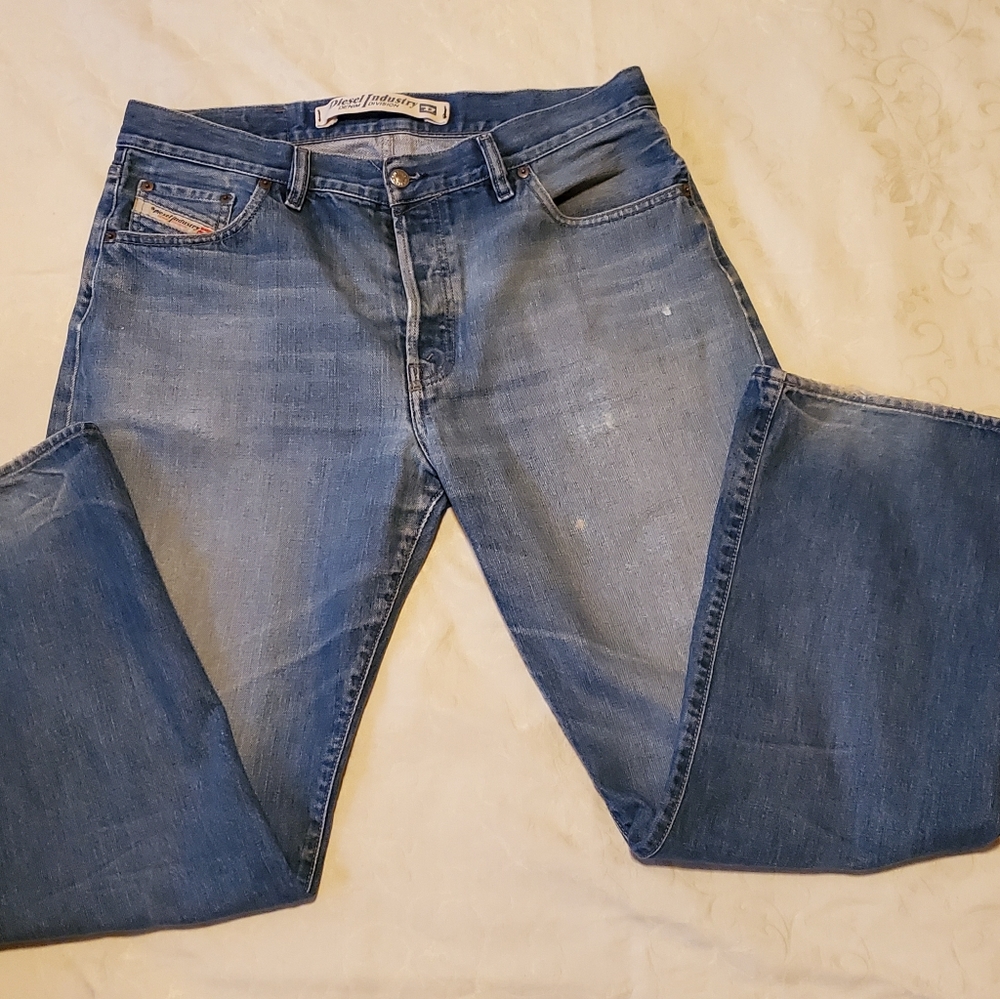 Diesel Button Fly Bootcut Stonewashed Jeans